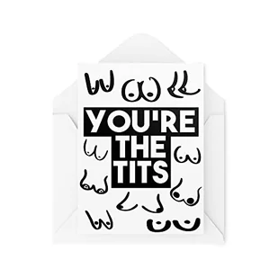 Zabawne kartki z podziękowaniami | You're The Tits Card | Well Done kartki z okazji ukończenia szkoły dla niego | żartobliwy komedia humor żart banter | CBH277 - Kartki okolicznościowe i zaproszenia - miniaturka - grafika 1