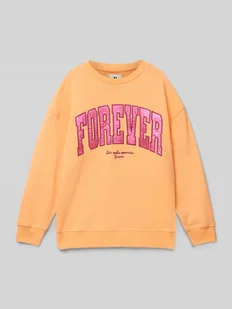 Bluza o kroju oversized z nadrukiem z logo - Bluzy dla dziewczynek - miniaturka - grafika 1