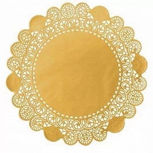 Podkładki pod ciasto/talerze złote ø36cm, 10szt - Dekoracje i nakrycia stołu na imprezę - miniaturka - grafika 1