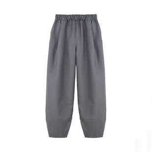 Tormian - Wełniane szare spodnie ze zwężaną nogawką - Spodnie sportowe damskie - miniaturka - grafika 1