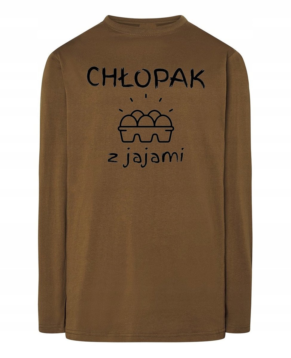 Longsleeve męski Zabawny nadruk Chłopak z jajami r.S