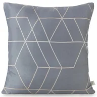 Poszewki na poduszki - Poszewka 40 x 40 Dekoracyjna Geo 02 Stal+Beż - miniaturka - grafika 1