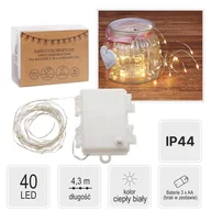 Oświetlenie świąteczne - Łańcuch świetlny, dekoracyjny drut LED na baterie 40 lampek - miniaturka - grafika 1