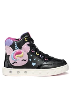 Geox Sneakersy J Skylin J568WD 0NFKN C9240 M Czarny - Buty dla dziewczynek - miniaturka - grafika 1