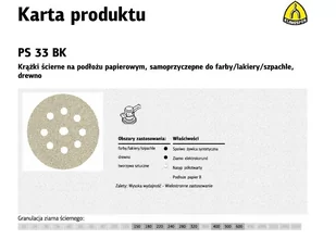 Klingspor Krążek ścier.czep.ps33ck otw.38 fi 225 gr.220 szt.1 do żyraf KL293648 - Materiały ścierne - miniaturka - grafika 1