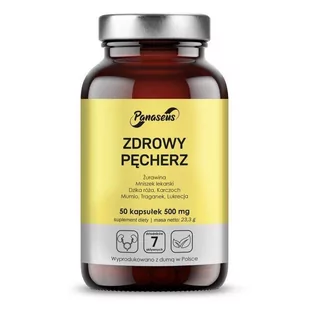 Panaseus Zdrowy Pęcherz - Dzika róża + Żurawina + Mniszek + Karczoch + Traganek + Mumio (50 kaps.) - Suplementy naturalne - miniaturka - grafika 1