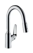 Baterie kuchenne - Hansgrohe Focus M42 - Bateria zlewozmywakowa M429-H180 ECO, z wyciąganą wylewką, chrom 71862000 - miniaturka - grafika 1