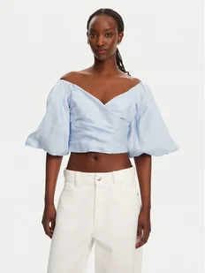 BARDOT Bluzka Eva Linen 57892TB2 Błękitny Regular Fit - Bluzki damskie - miniaturka - grafika 1