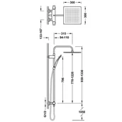 Zestawy prysznicowe - Tres Study Exclusive Zestaw prysznicowy natynkowy termostatyczny z deszczownicą chrom 19038702 - odbiór osobisty: Kraków, Warszawa - miniaturka - grafika 1