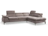 Narożniki - Kanapa narożna rozkładana z tkaniny taupe SEPINA PASCAL MORABITO - Narożnik prawostronny - miniaturka - grafika 1