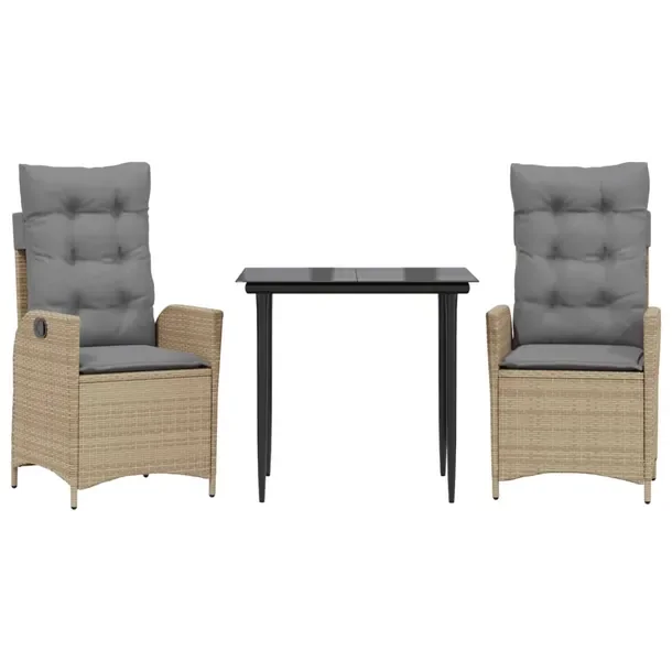 Zestaw Mebli Ogrodowych Rattan PE, Stół 80x80x74 cm, Krzesła 57x86x83 cm