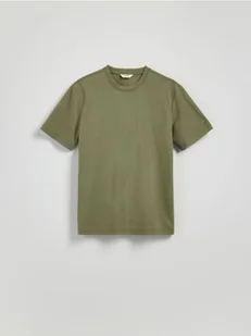 Reserved - Strukturalny t-shirt comfort fit - ciemnozielony - Koszulki męskie - miniaturka - grafika 1