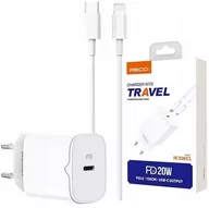 Ładowarki do telefonów - SZYBKA ŁADOWARKA SIECIOWA USB C 20W PD QC 3.0 + KABEL LIGHTNING DO IPHONE - miniaturka - grafika 1