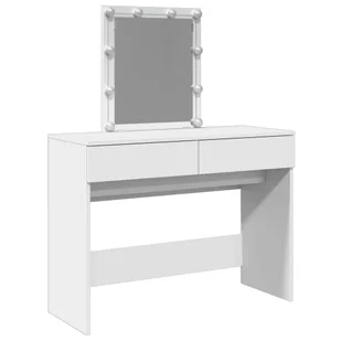 vidaXL Toaletka z oświetleniem LED biała 100x40x130 cm - Toaletki - miniaturka - grafika 1