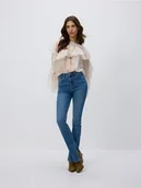 Spodnie damskie - Reserved - Jeansy slim fit z rozcięciem - niebieski - miniaturka - grafika 1