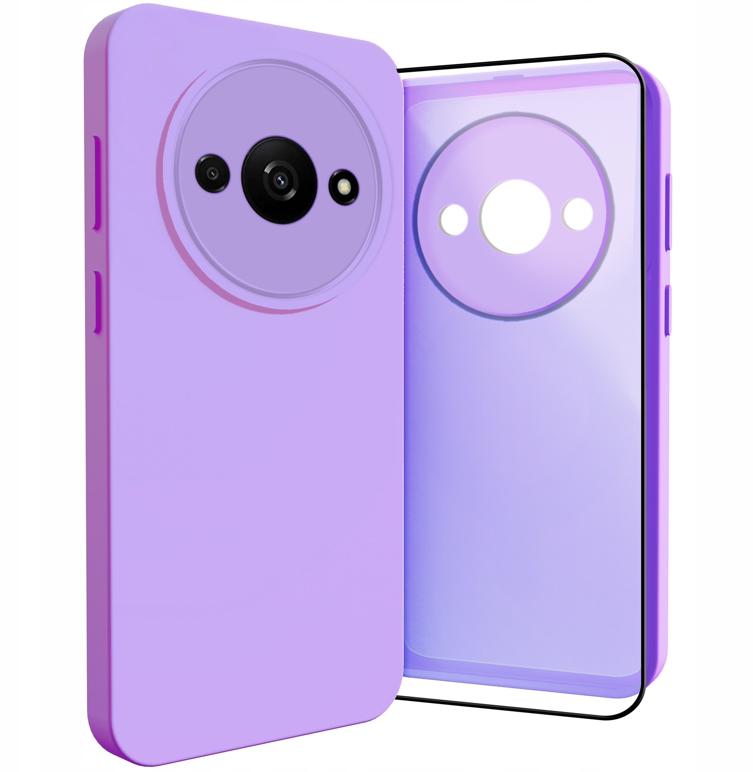 Etui do Xiaomi Redmi A3 Osłona Kamery, Fioletowe, Ochronne, Case Szkło