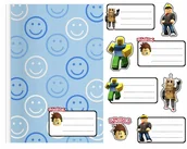 Szkolne artykuły papiernicze - NAKLEJKI NA ZESZYT ZESZYTY NALEPKA 8szt - ROBLOX WZORY Z GIER + POSTACIE - miniaturka - grafika 1