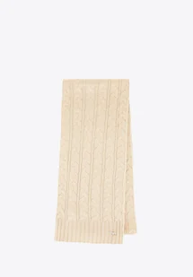 Szalik damski w warkoczowy splot z akrylu kremowy - Apaszki i szaliki męskie - miniaturka - grafika 1