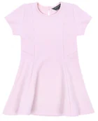 Sukienki i spódniczki dla dziewczynek - Pudrowa, rozkloszowana sukienka dziewczęca - miniaturka - grafika 1