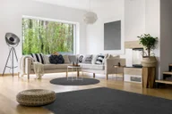 Dywany - Nowoczesny dywan do prania LATIO 71351100 koło szary koło 80 cm - miniaturka - grafika 1