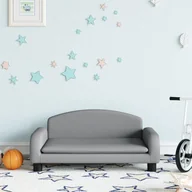 Meble do sypialni - vidaXL Sofa dla dzieci, jasnoszara, 70x45x30 cm, obita tkaniną - miniaturka - grafika 1