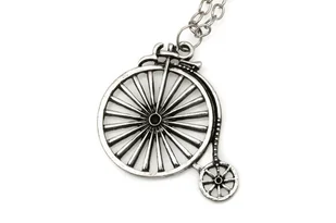 Retro Rower Bicykl Wisiorek Kolor Srebrny - Wisiorki - miniaturka - grafika 1