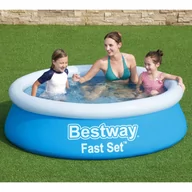 Baseny ogrodowe - Bestway Nadmuchiwany basen Fast Set, okrągły, 183x51 cm, niebieski - miniaturka - grafika 1