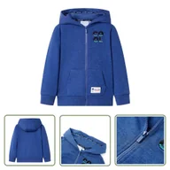 Bluzy dla dziewczynek - Bluza dziecięca z kapturem i zapięciem na zamek - niebieski melanż - 104 - Bluza Dziecięca - miniaturka - grafika 1