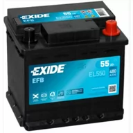 Akumulatory samochodowe - Akumulator EXIDE 12V 55Ah 540A EL550  w 24 h. Do 100 dni na zwrot. 100 tys. Klientów. - miniaturka - grafika 1