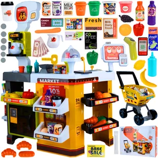 Supermarket Sklep Spożwyczy Zestaw 65 El Mały Sprzedawca Stoisko Sklepowe - Zabawy w naśladowanie dorosłych Supermarket Sklep Spożwyczy Zestaw 65 El Mały Sprzedawca Stoisko Sklepowe - Zabawy w naśladowanie dorosłych - miniaturka - grafika 1