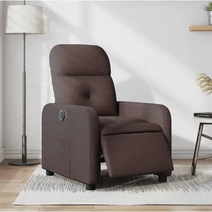 Elektryczny fotel rozkładany, ciemnobrązowy, obity tkaniną - Fotele Elektryczny fotel rozkładany, ciemnobrązowy, obity tkaniną - Fotele - miniaturka - grafika 1