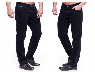 SPODNIE SZTRUKSOWE STANLEY JEANS 400/008 GRANATOWE 86CM L32 - Spodnie męskie - miniaturka - grafika 1