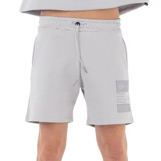 Spodnie sportowe męskie - Spodenki Alpha Industries Patch Short LF 136360666 - szare - grafika 1