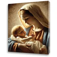 Ikony i obrazy sakralne - Obraz religijny na płótnie Matka Boża z Dzieciątkiem Jezus - miniaturka - grafika 1