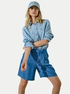 Spodenki damskie - ONLY Szorty materiałowe Charis 15337935 Niebieski Loose Fit - miniaturka - grafika 1