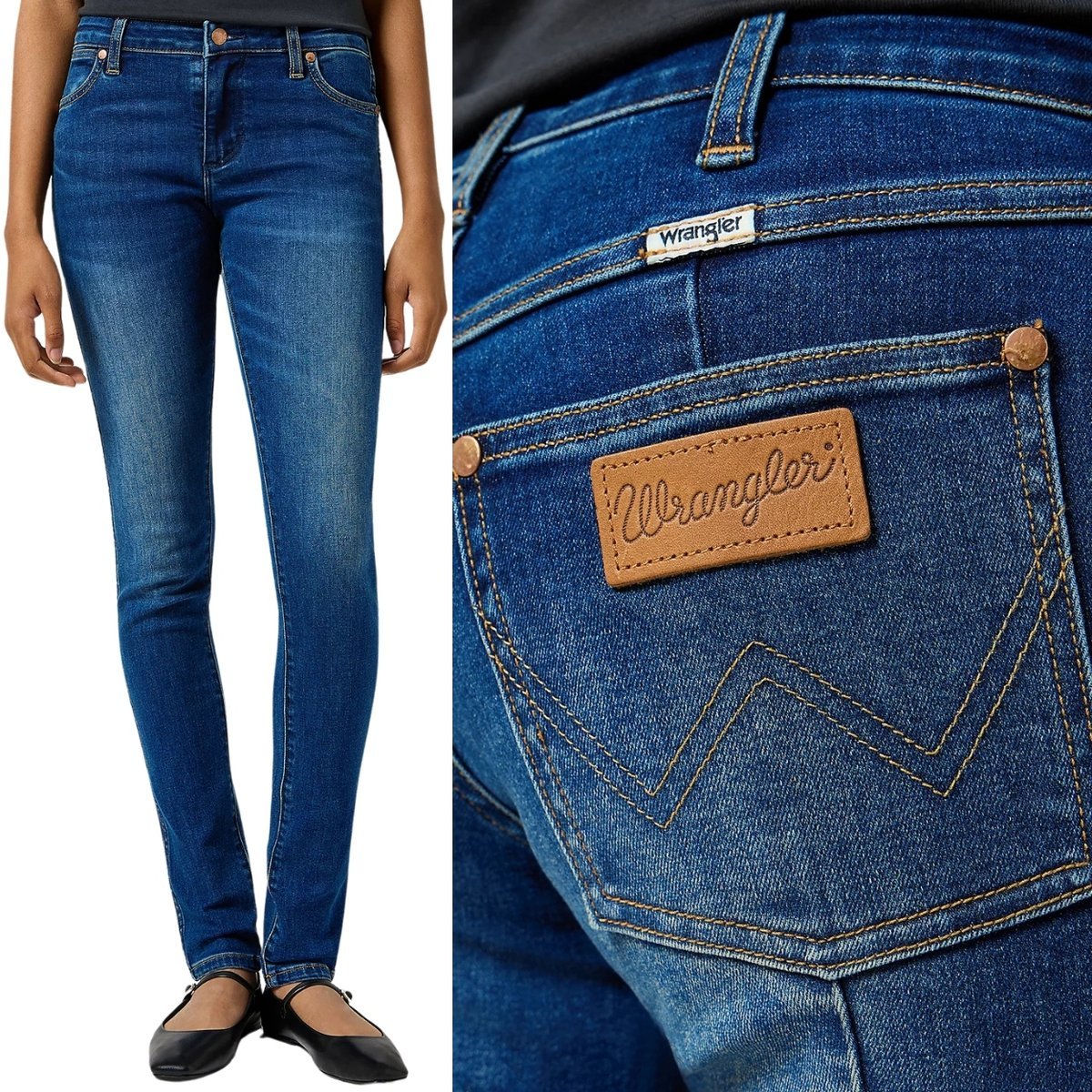 Wrangler Spat Jean Damskie Spodnie Jeansowe Rurki Cygaretki Zamki W27 L34