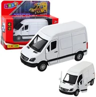 Samochody i pojazdy dla dzieci - Samochód Dostawczy Metalowy Z Napędem Pull Back Światła Dźwięki Biały 1:32 LEAN Toys - miniaturka - grafika 1