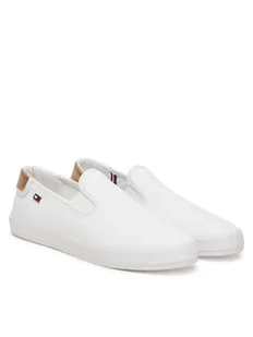 Tommy Hilfiger Tenisówki Vulc Canvas Slip-On Sneaker FW0FW08645 Biały - Trampki damskie - miniaturka - grafika 1