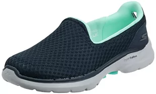 Skechers Damskie sneakersy Go Walk 6 Big Splash, Granatowa tkanina turkusowa wykończenie, 42 EU - Sneakersy damskie - miniaturka - grafika 1