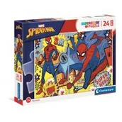 Puzzle - Clementoni Puzzle 24 maxi super color Spider Man 24216 - miniaturka - grafika 1