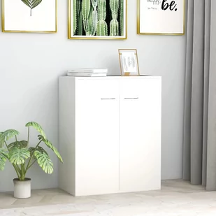 vidaXL Szafka, biała, 60 x 30 x 75 cm, płyta wiórowa - Szafki do salonu - miniaturka - grafika 1