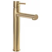 Baterie umywalkowe - Rea Łazienka z wyobraźnią BATERIA UMYWALKOWA TESS GOLD SZCZOTKOWANA WYSOKA B5660 - miniaturka - grafika 1