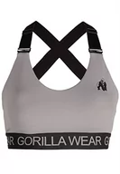 Biustonosze - Gorilla Wear - Colby Sports Bra – czarny – biustonosz sportowy kulturystyka Fitness Tight Fit górna część bielizna mocne trzymanie jogi, na co dzień, szary, M - miniaturka - grafika 1