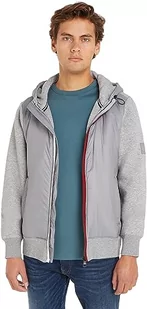 Tommy Hilfiger Męska bluza z kapturem Clean Mix Media Zip Thru, jasnoszara wrzosowa, M, jasnoszary wrzos, M - Bluzy męskie - miniaturka - grafika 1