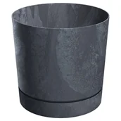 Donice - Doniczka Tubo 11cm antracytowa efekt betonu Prosperplast - miniaturka - grafika 1