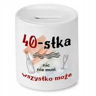 Skarbonki - SKARBONKA PREZENT NA URODZINY 40 40te 40-te z Nadrukiem ze Zdjęciem + Opakowanie na prezent (wzór 01) - miniaturka - grafika 1