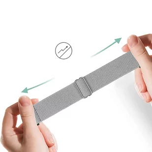 Pasek elastyczny Uniwersalny nylonowy Alogy Nylon opaska do zegarka Smartwatcha 20mm Szary - Akcesoria do smartwatchy - miniaturka - grafika 3