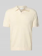 Koszulki męskie - Koszulka polo o kroju regular fit z efektem szydełkowym model ‘LINO’ - miniaturka - grafika 1