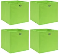 Pudła i pojemniki do przechowywania - Zielony zestaw pudełek z tkaniny 4 sztuki L1-R36 - miniaturka - grafika 1