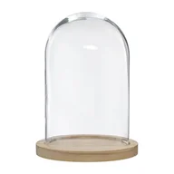 Dekoracje domu - Szklana kopuła 19 cm na drewnianej podstawie 136615A - miniaturka - grafika 1